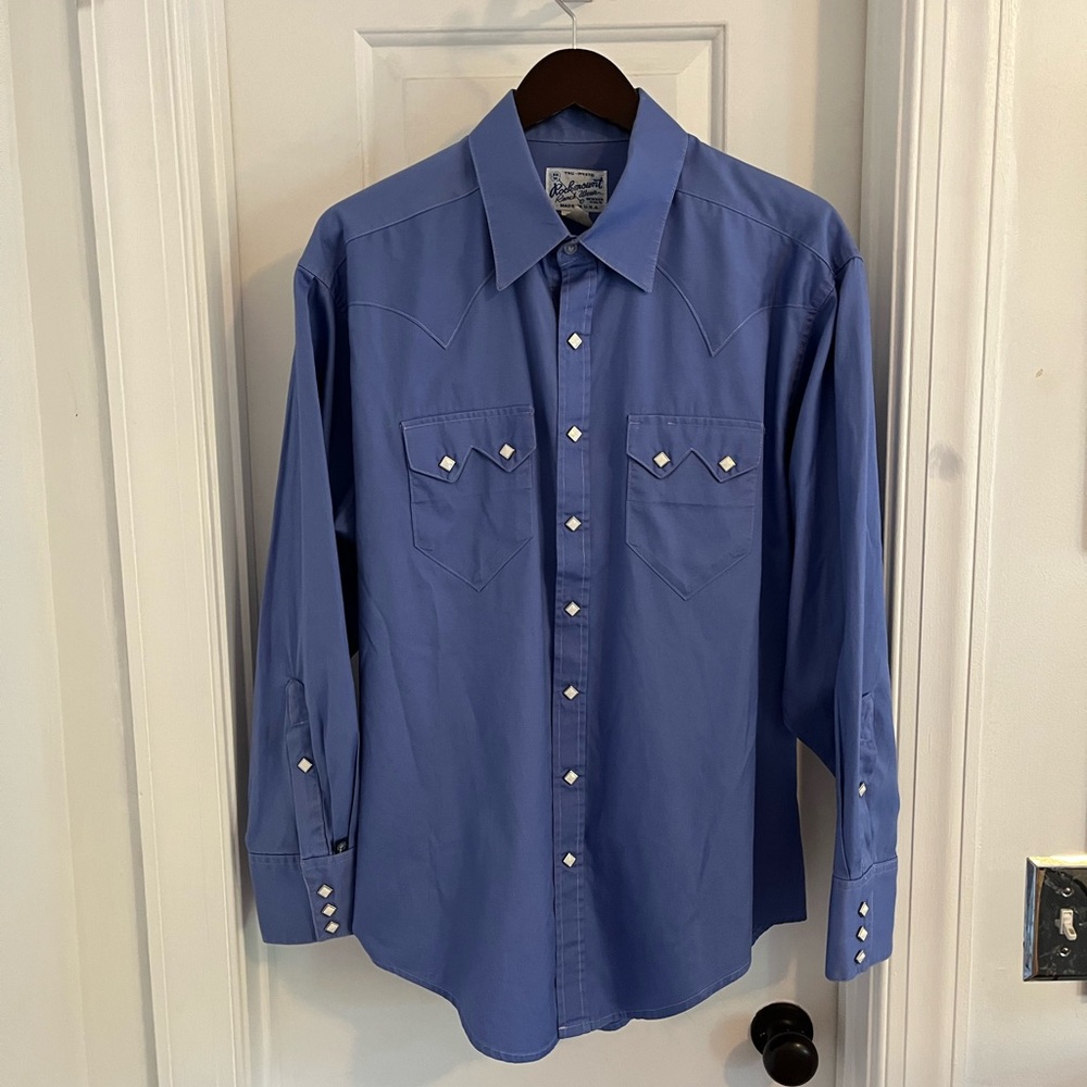 Vintage Rockmount Western Wear Diamond Snap Shirt — Made in‎ USA Sz L